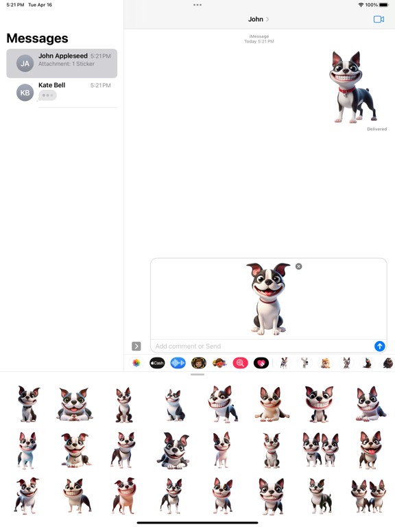 Screenshot #5 pour Happy Boston Terrier Stickers