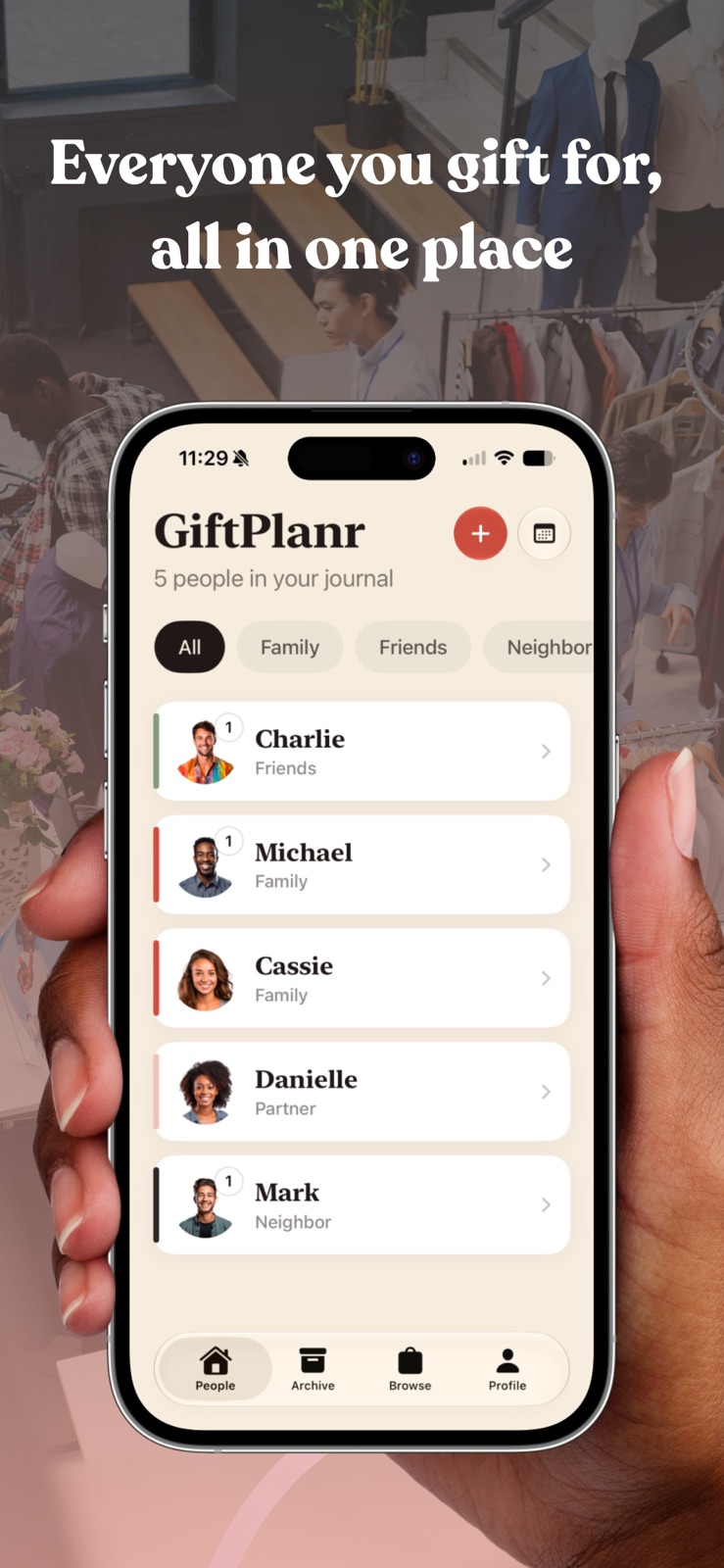 GiftPlanr iphone screenshot 1