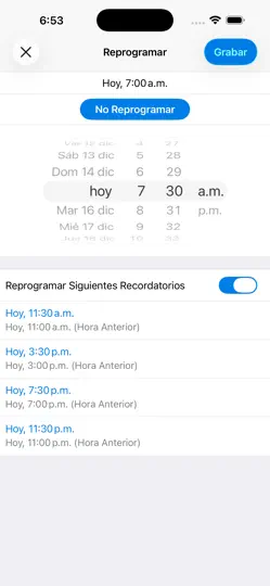 Captura de pantalla de Recordatorio De Medicamentos en iPhone 5