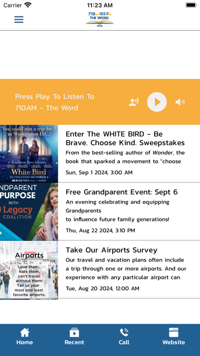 710AM 105.7FM The Word Screenshot