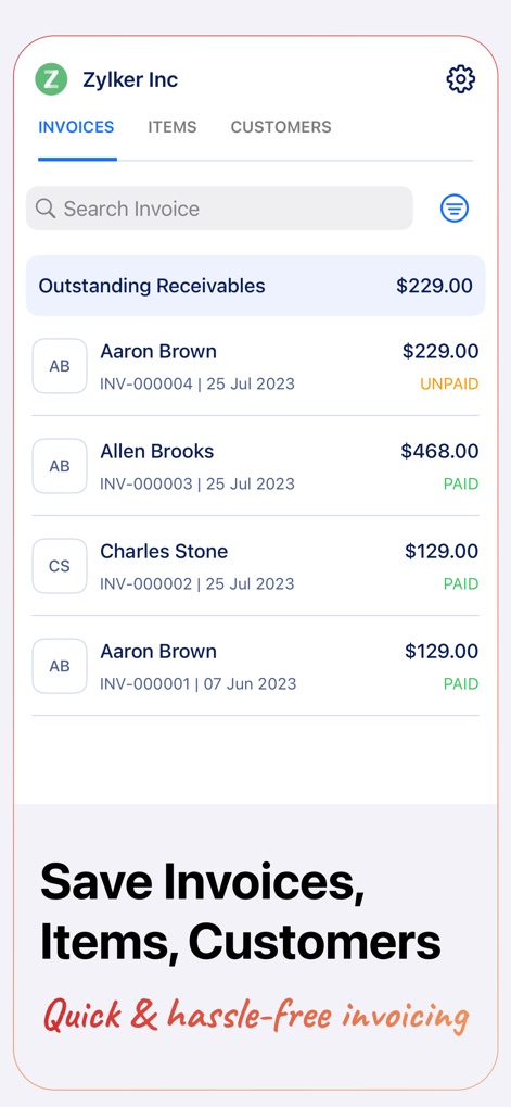 Invoice Generator - Zoho - Business App | MWM