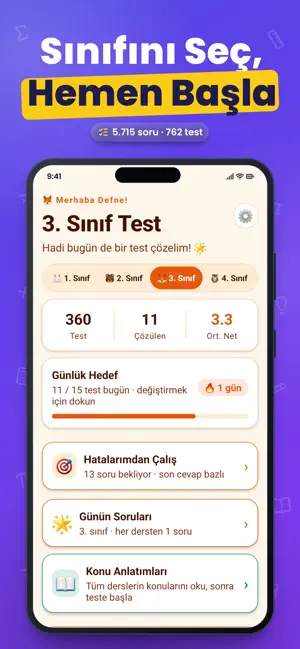 İlkokul Test: 1-4. Sınıf screenshot 2