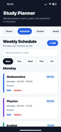 DERS PROGRAMI iPhone Ekran Görüntüsü 3