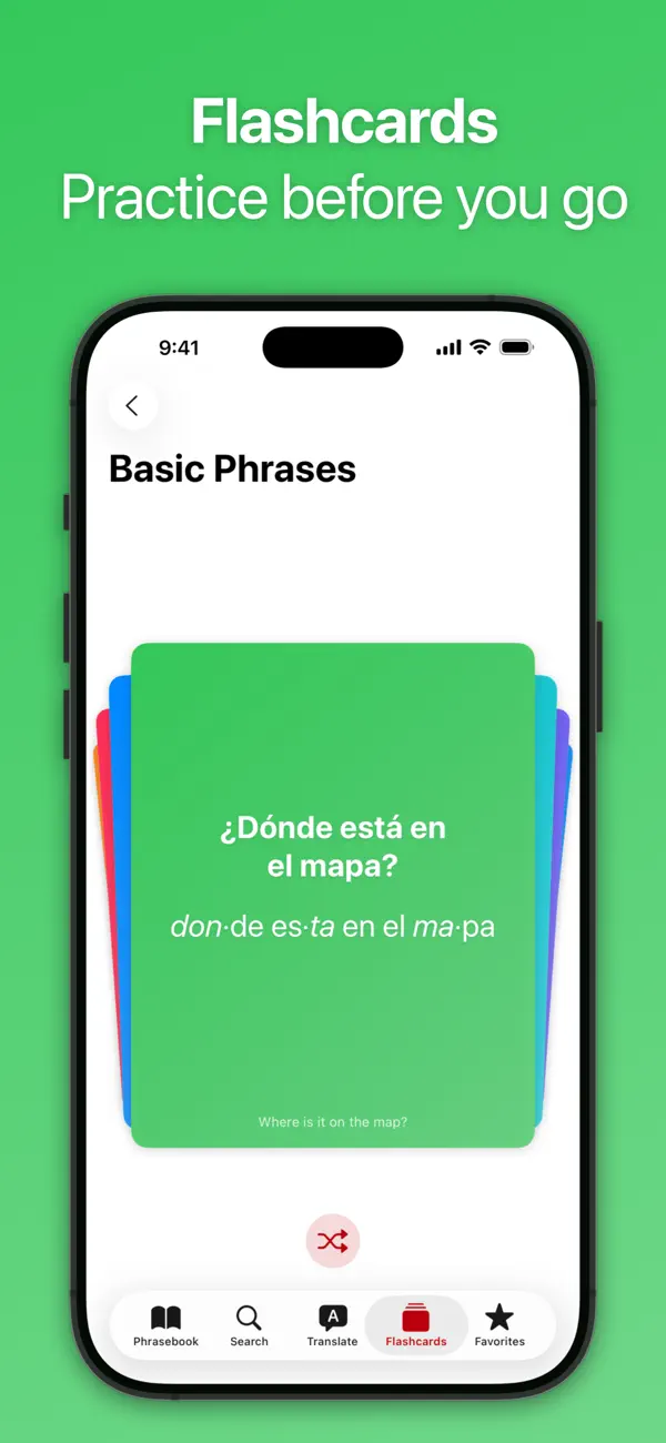 SpeakEasy Spanish Phrasebook Screenshot 2