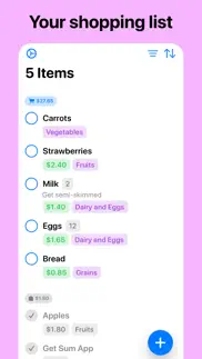 get sum - shopping list iphone screenshot 1