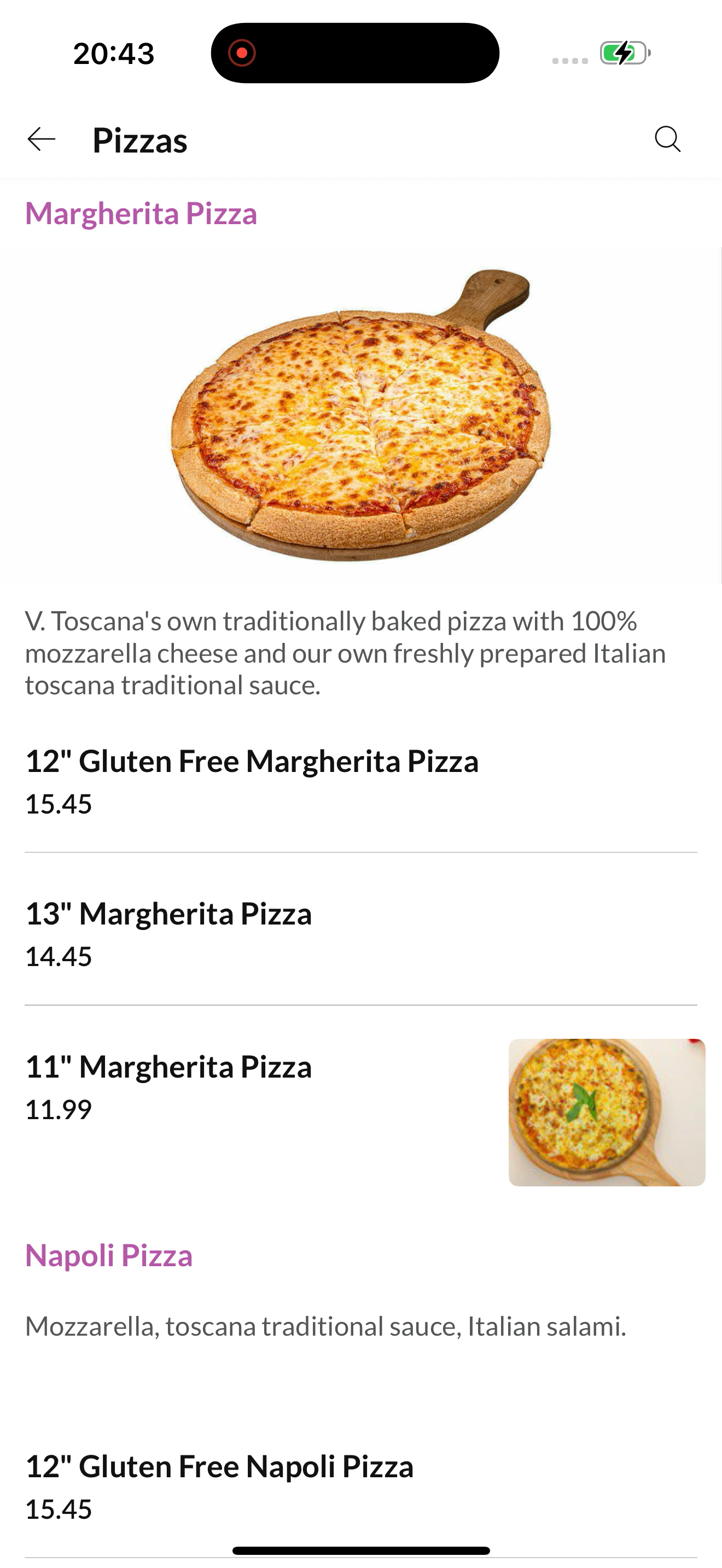 Toscana Pizzeria screenshot 3