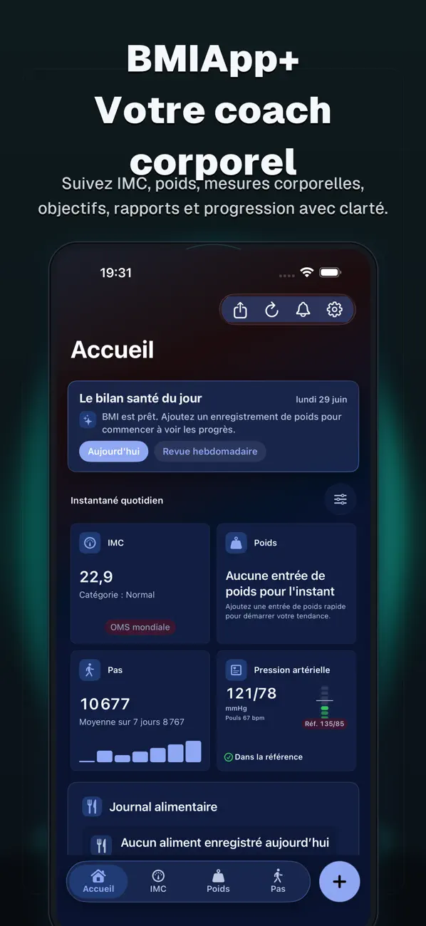 Screenshot #1 pour BMIApp+ Coach corporel