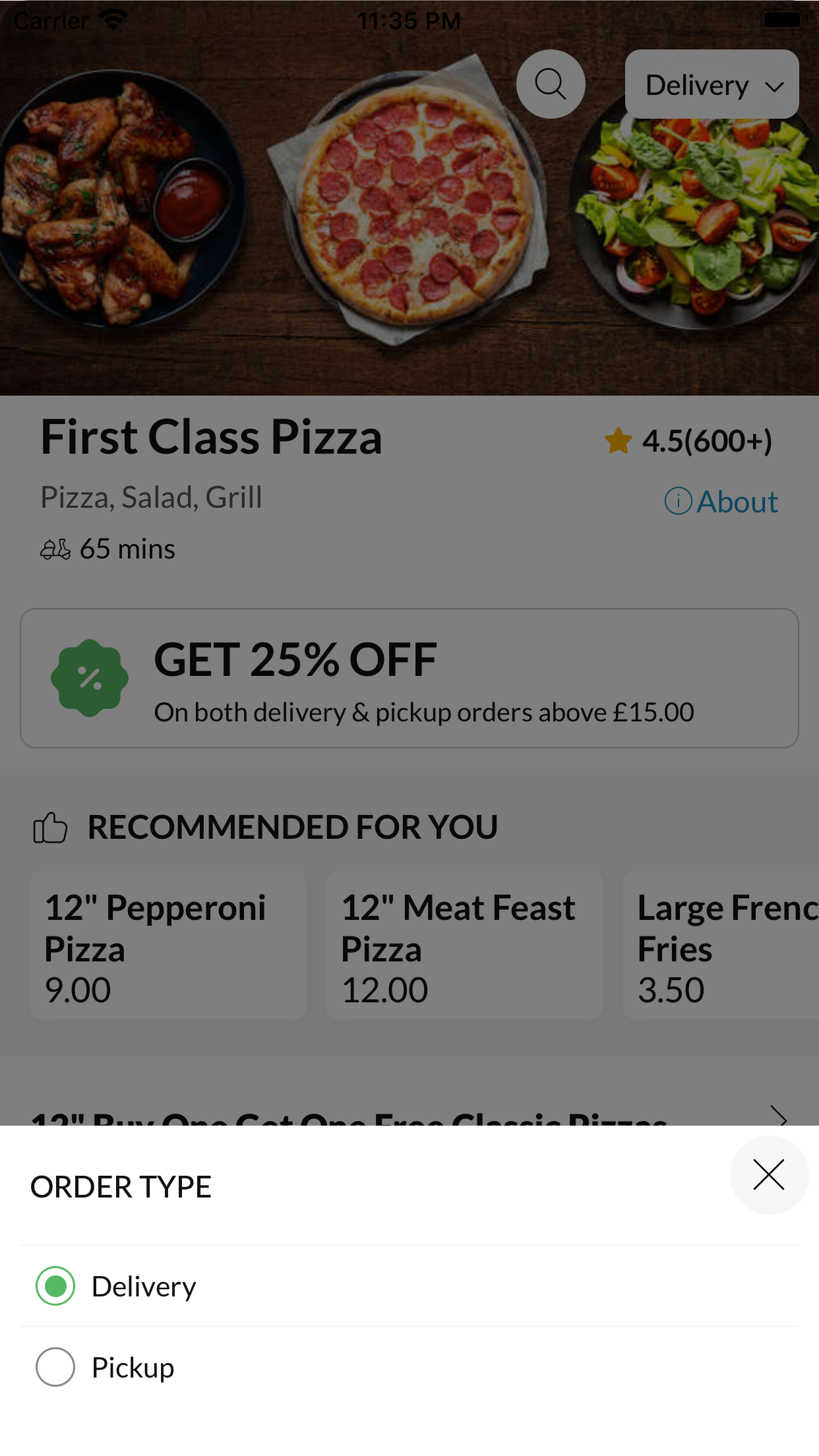 First Class Pizza.