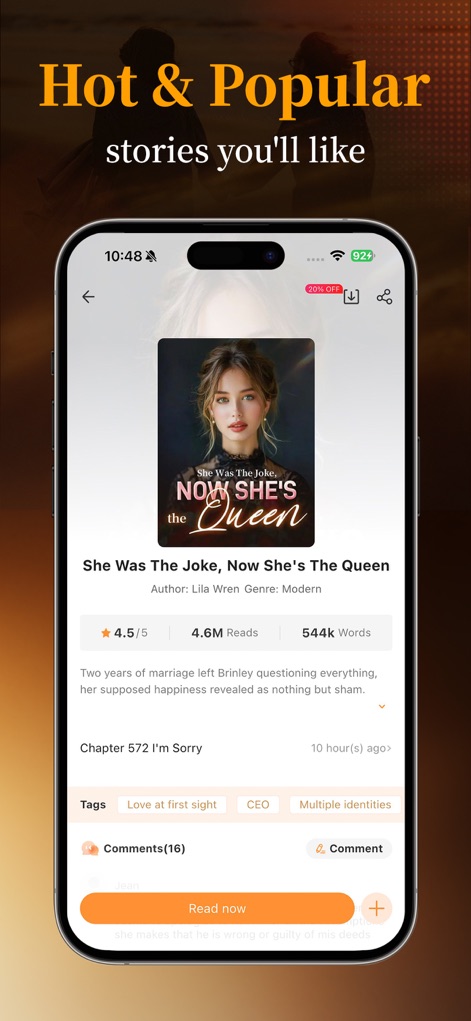 BestNovel - Webnovel & Romance - This tool provides comprehensive book statistics, including ratings and read counts, alongside interactive elements such as tags and comments for rich engagement.