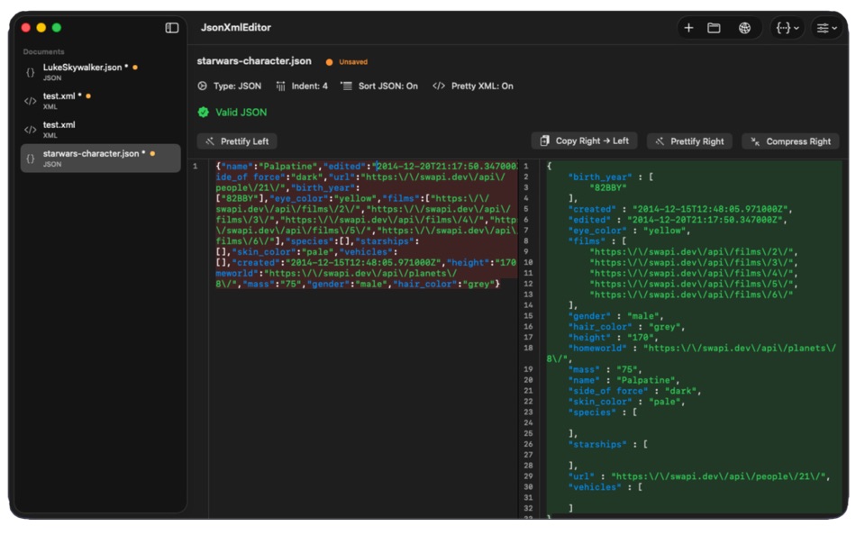 #1. Json Xml Editor (macOS) di: Alexander Marquardt