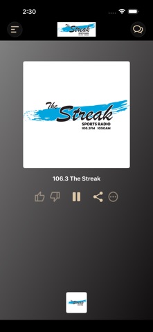 106.3 The Streak app screenshot