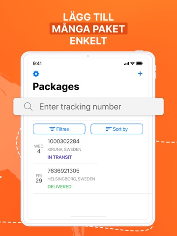 Spårning av mina paket & post iPad screenshot 2