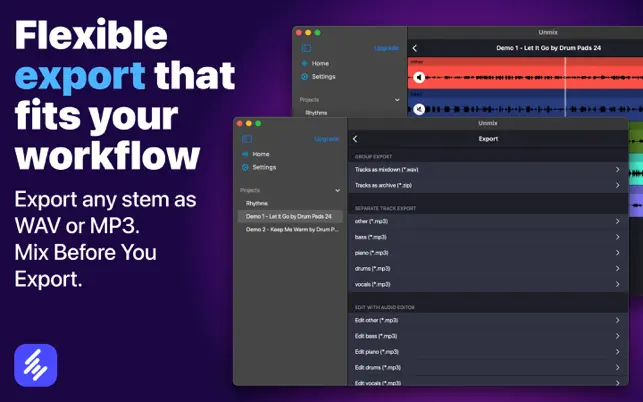 Unmix - 曲からボーカルを消す。カラオケ音源を作‪る‬4+_2