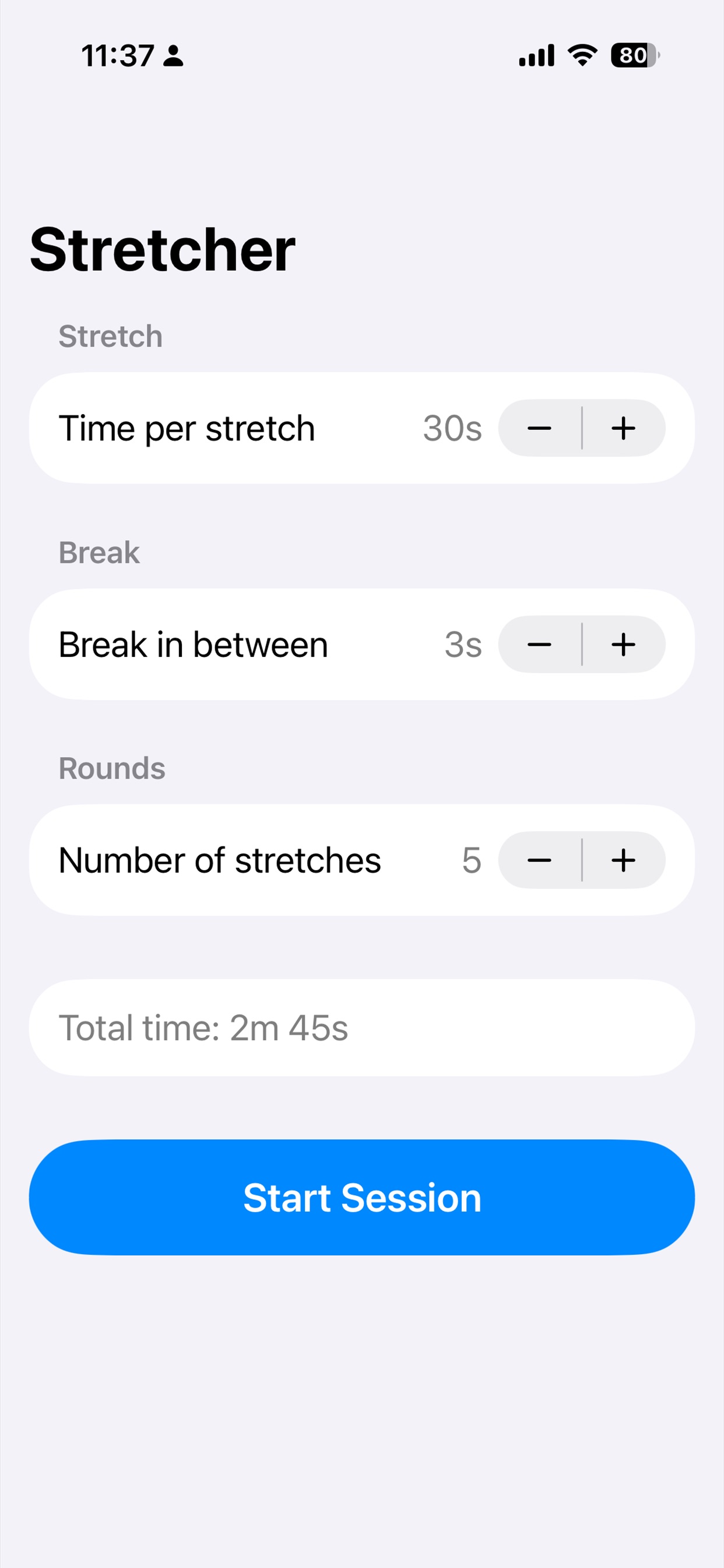 Screenshot 1 of Stretcher Timer