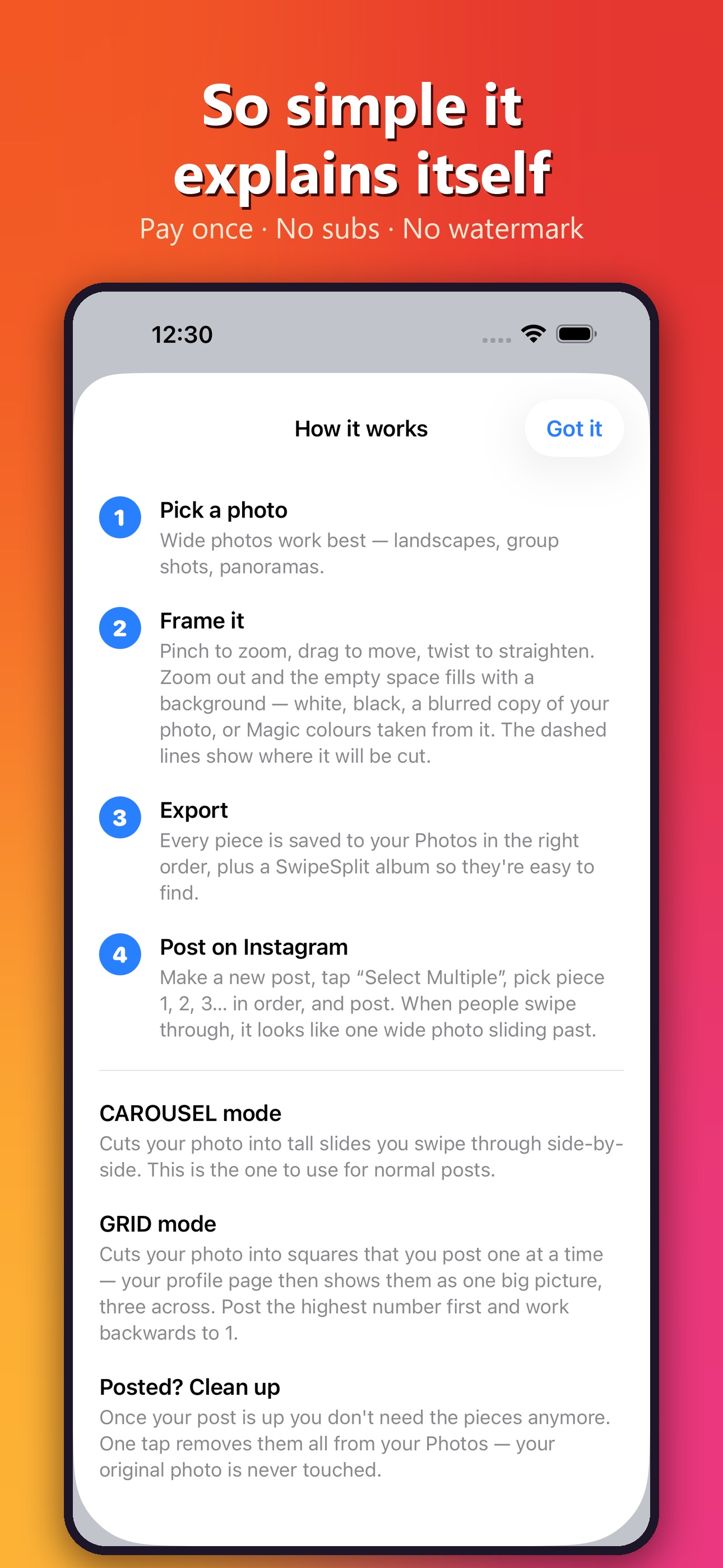 Screenshot 5 of Swipe & Split: Carousel Maker