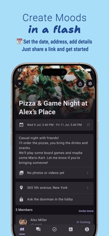 Mood – Hassle-free Events iPhone screenshot
