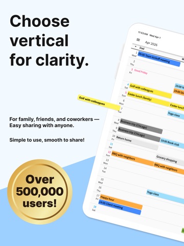 Everyone's Vertical Calendar iPad screenshot