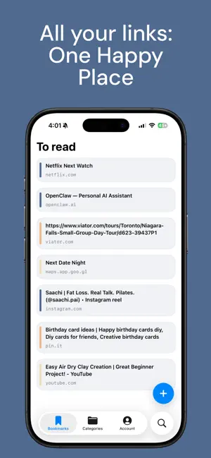 Bookmarky: Save,View,Organize screenshot 1