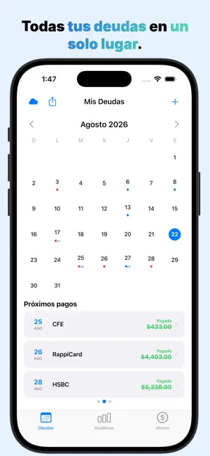 Deudos: Controla tus Deudas screenshot 1