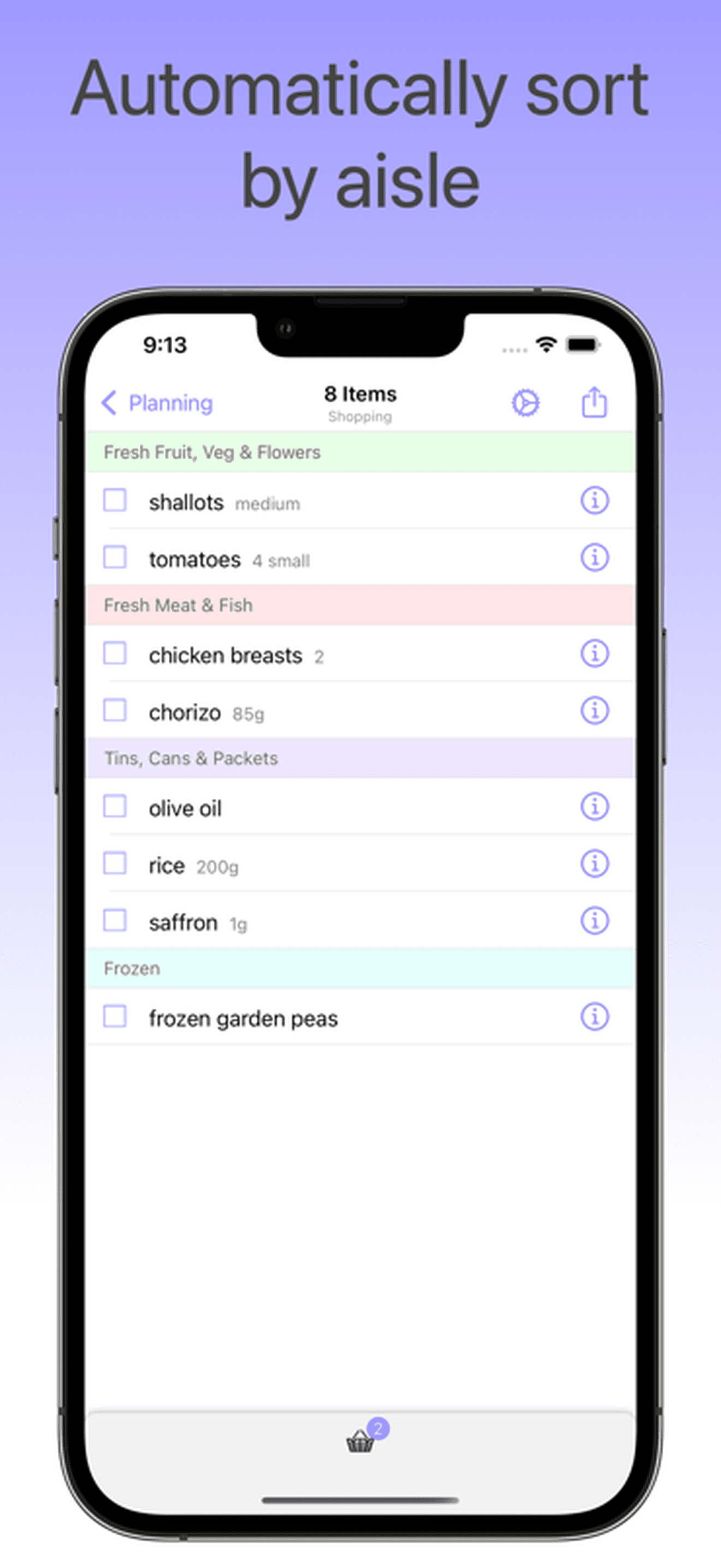 Shared Grocery List Organizer