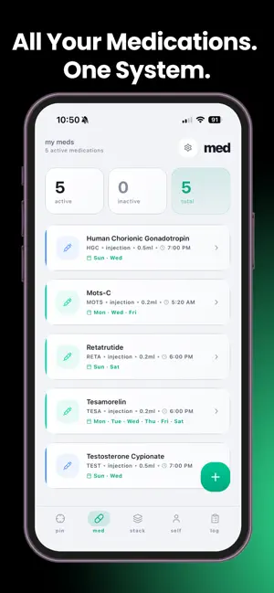 pin: TRT · Peptide · GLP · HRT screenshot 2