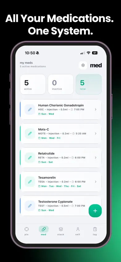 pin: TRT · Peptide · GLP · HRT screenshot 2