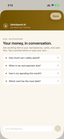 SafeSpend: Safe to Spend screenshot