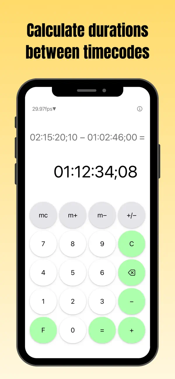Screenshot #2 pour tcCalc - timecode & frame calc