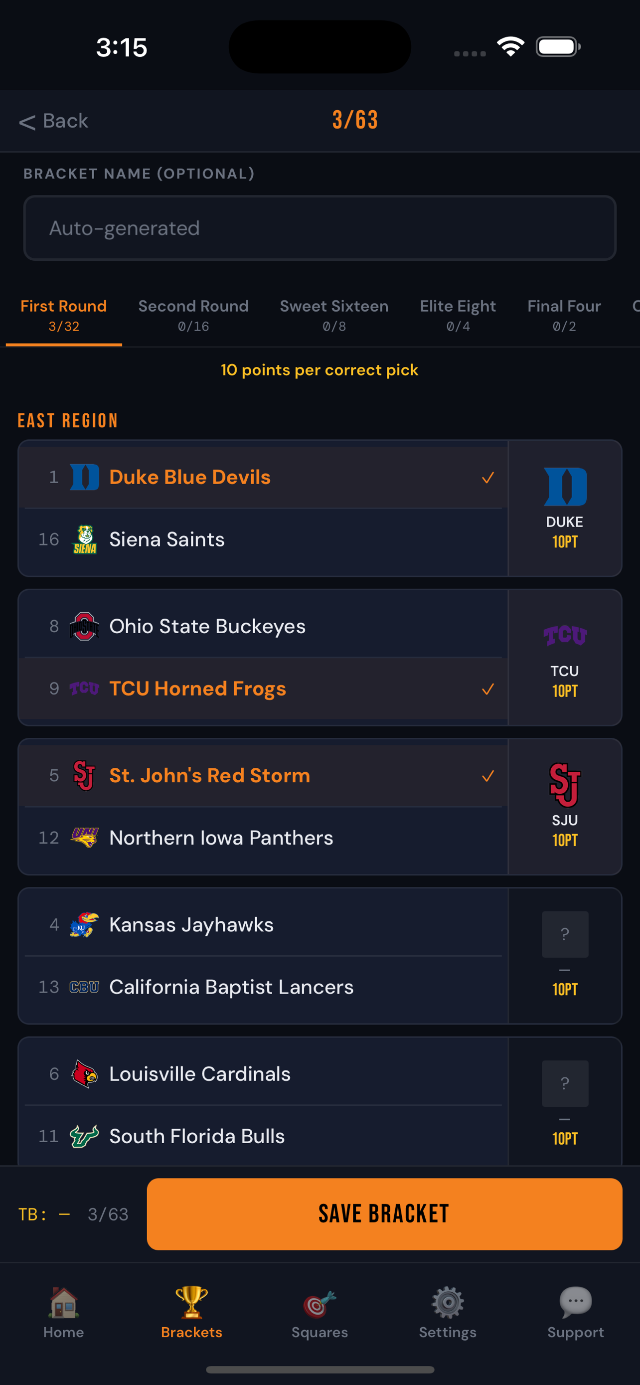 Tournament Brackets & Squares screenshot 3