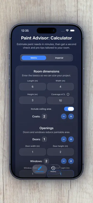 Paint Advisor: Calculator screenshot 1