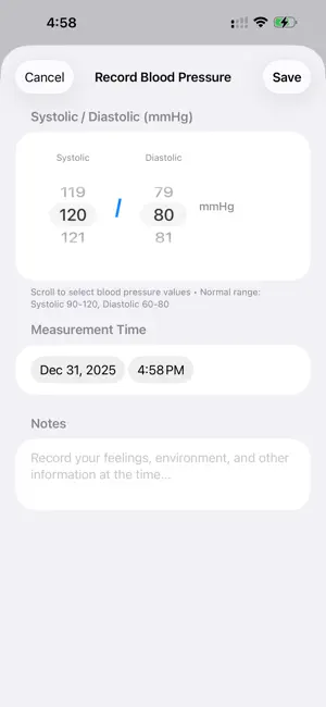 Blood Pressure: Logbook Diary screenshot 2