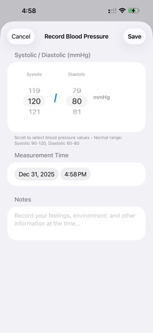 Blood Pressure: Logbook Diary Screenshot 2 of 5