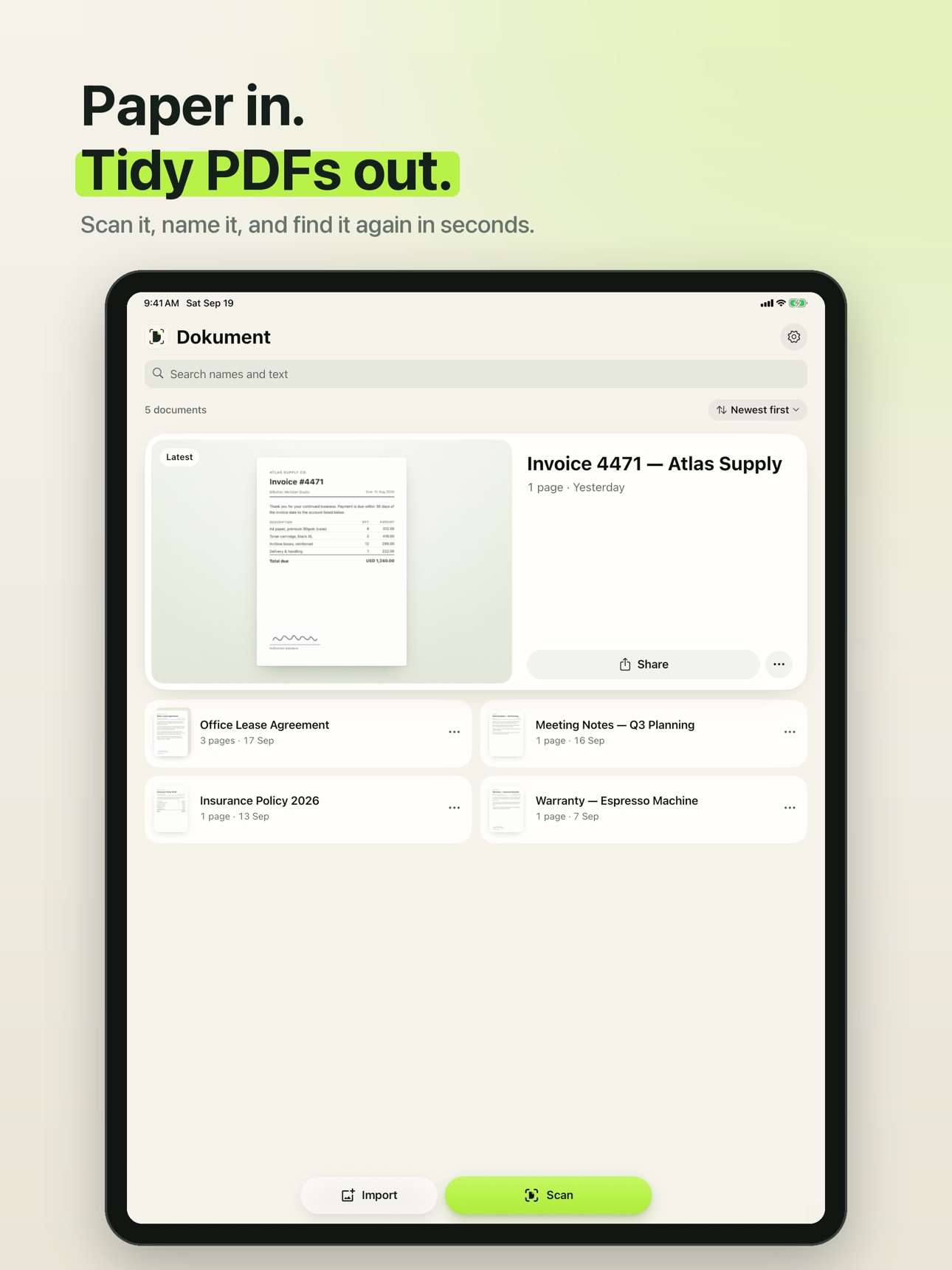 Screenshot 9 of Dokument: Private PDF Scanner