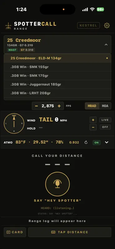SpotterCall: Voice Ballistics screenshot 7 of 7