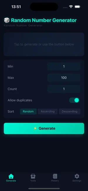 Random Number Generator-Dice screenshot 1