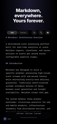 Krux - Markdown Editor app screenshot 3