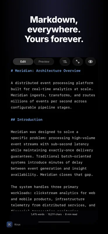 Krux - Markdown Editor screenshot 3 of 8