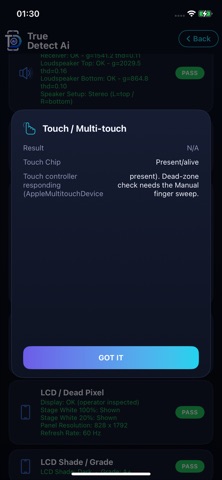 TrueDetect Device Test Screenshot 2 of 3