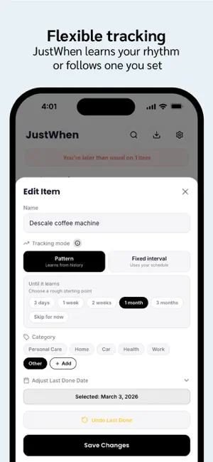 JustWhen: calm task tracker screenshot 4