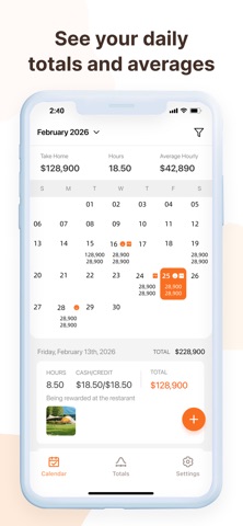 TipFlow: Cash Tip Tracker Screenshot 1 of 3