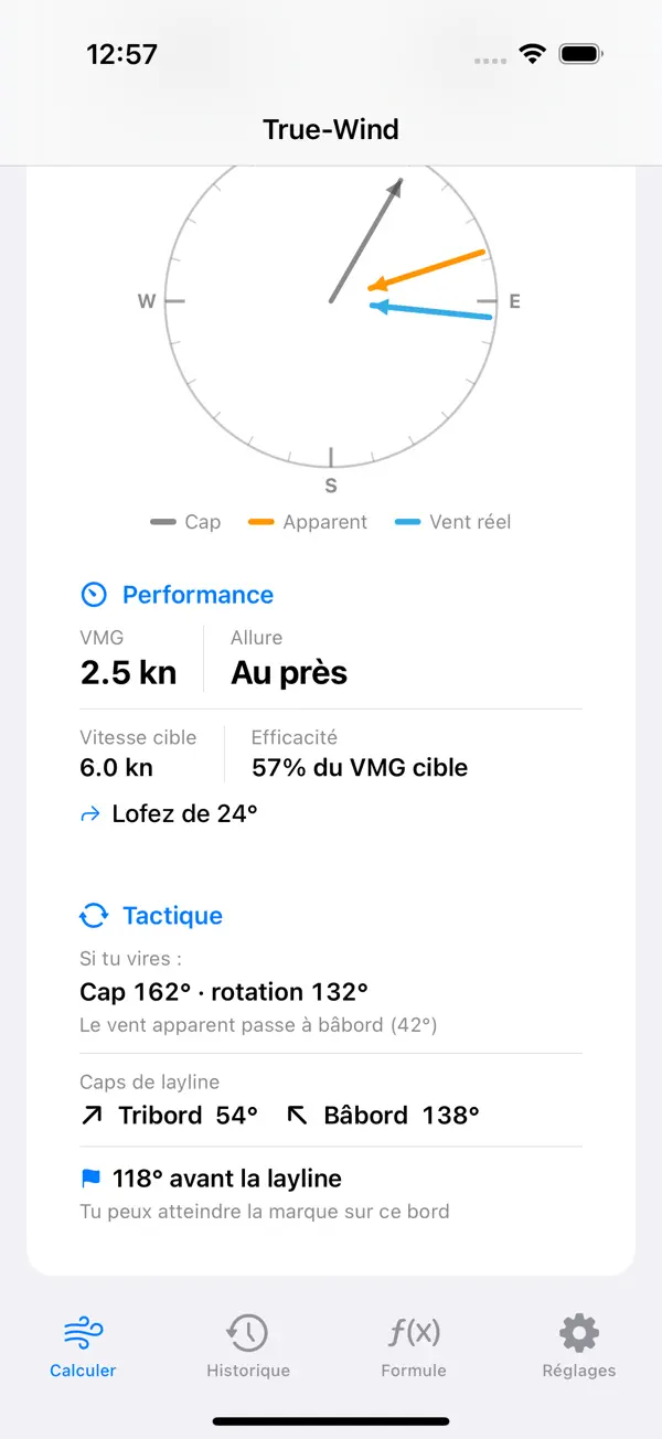 Screenshot #2 pour True-Wind Calculator