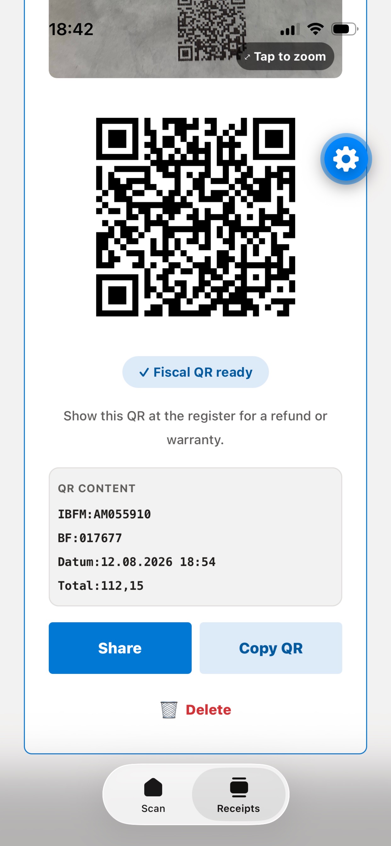 Screenshot 3 of iQR - Fiscal Receipts Wallet