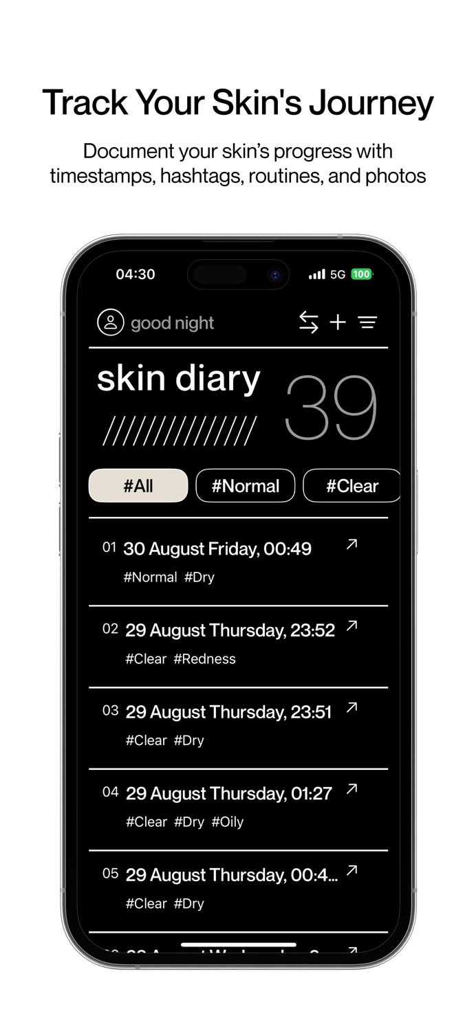 Skin Diary Track  Glow