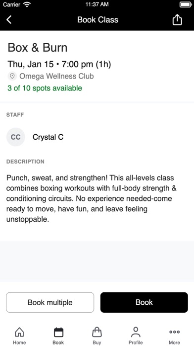 Omega Wellness Club iPhone screenshot 3 - Health & Fitness app