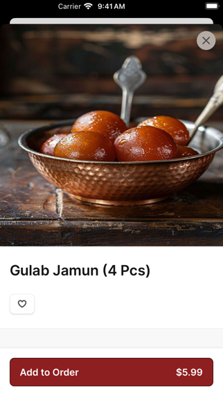 Indian 5 Stars Restaurant iPhone screenshot 4 - Food & Drink app