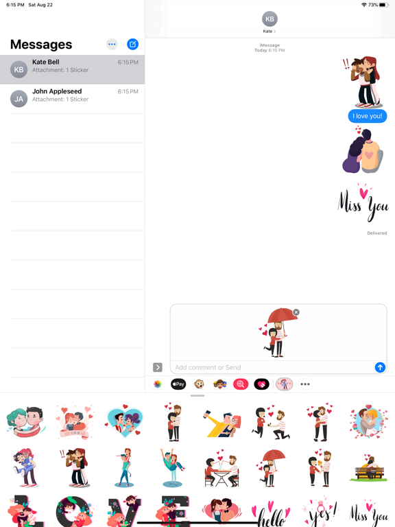 Screenshot #6 pour Couple Hugs Stickers