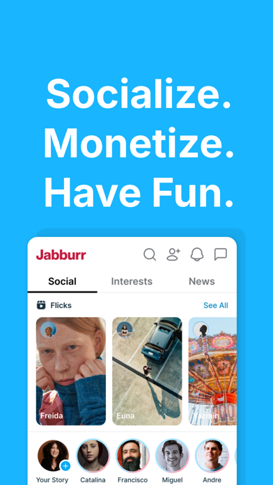 Jabburr-Social Media Super App Screenshot