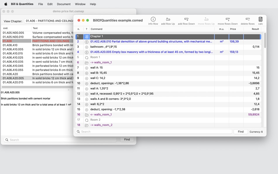 #1. Bill & Quantities (macOS) 由: Marcello Brocato
