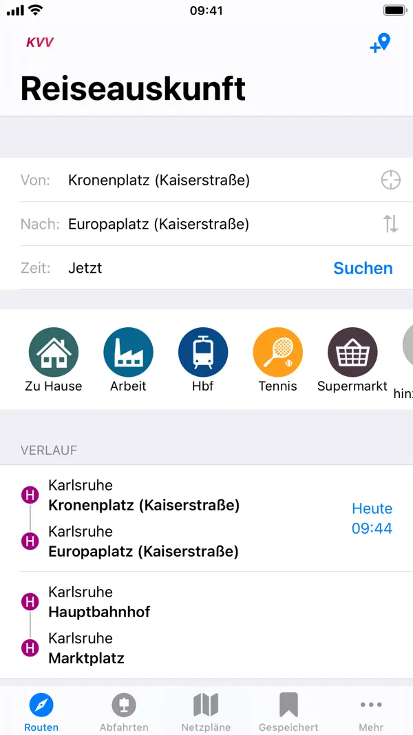 ÖPNV Navigator iPhone App Screenshot 1 – Navigation