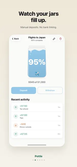 Pottle: Savings Goal Tracker screenshot 2